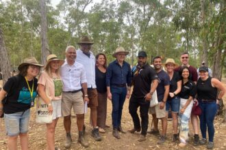 Garma crew includoing Prime Minister Anthony Albanese